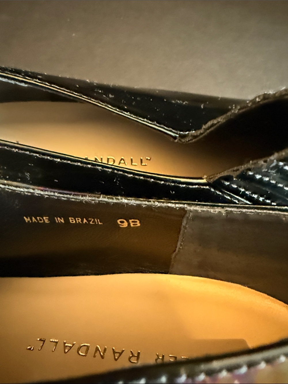 Loeffler Randall Iridescent Black Patent Loafers - Picture 4 of 6